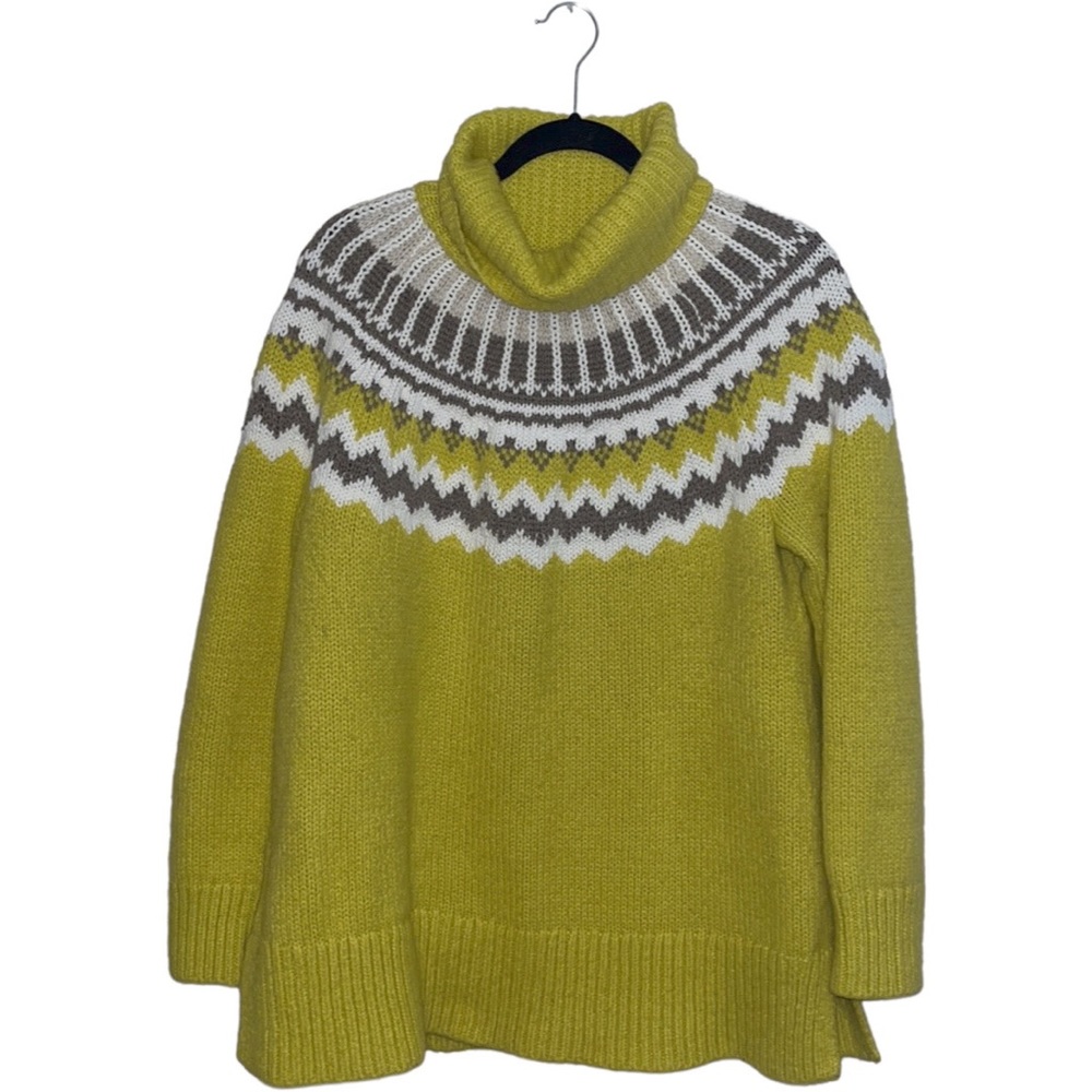LOFT Yellow Fair Isle Sweater women’s size XL